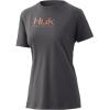 imageHUK Womens Performance Fishing Crew Tee  Ladies TShirtLogo  Charcoal Grey