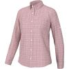 imageHuk Standard Tide Point Pattern Long Sleeve Shirt Button Down for Women Peach Whip Medium