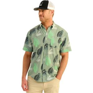 imageHUK Mens A1a Woven Performance Long Sleeve ButtonKc  Fog Green