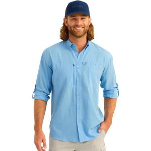 imageHUK Mens A1a Woven Performance Long Sleeve ButtonMarolina Blue