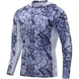 imageHUK Mens Icon X Camo Hoodie UPF 50 LongSleeve Fishing ShirtErie