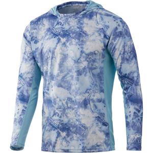 imageHUK Mens Icon X Camo Hoodie UPF 50 LongSleeve Fishing ShirtMossy Oak Evenflow