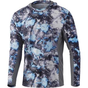 imageHUK Mens Icon X Camo Hoodie UPF 50 LongSleeve Fishing ShirtMossy Oak Lightning