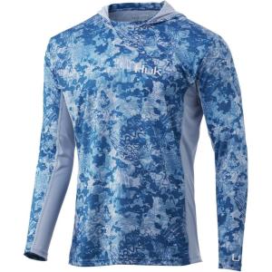 imageHUK Mens Icon X Camo Hoodie UPF 50 LongSleeve Fishing ShirtTide Change  Exuma