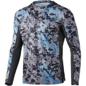 imageHUK Mens Icon X Camo Hoodie UPF 50 LongSleeve Fishing ShirtTide Change  Perigian
