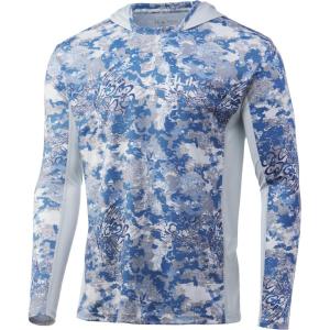 imageHUK Mens Icon X Camo Hoodie UPF 50 LongSleeve Fishing ShirtTide Change  the Edge
