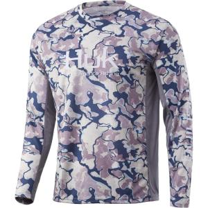 imageHUK Mens Icon X Camo Long Sleeve Performance Fishing ShirtCurrent Ocean Tally