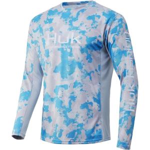 imageHUK Mens Icon X Camo Long Sleeve Performance Fishing ShirtInshore  Refraction