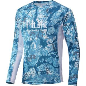 imageHUK Mens Icon X Camo Long Sleeve Performance Fishing ShirtKryptek Obskura Shallows
