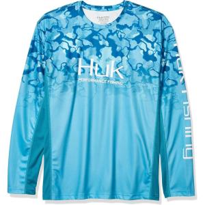 imageHUK Mens Icon X Camo Long Sleeve Performance Fishing ShirtNorth Drop  Fade