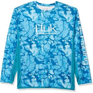 imageHUK Mens Icon X Camo Long Sleeve Performance Fishing ShirtNorth Drop