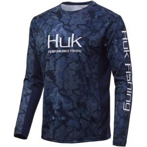 imageHUK Mens Icon X Camo Long Sleeve Performance Fishing ShirtPei  Fade
