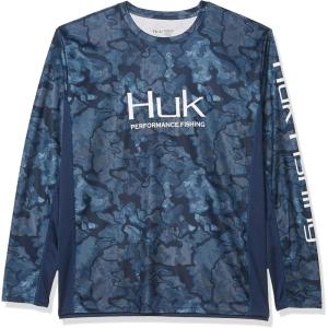 imageHUK Mens Icon X Camo Long Sleeve Performance Fishing ShirtPei
