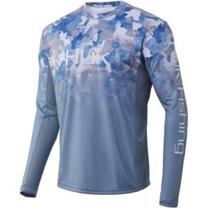 imageHUK Mens Icon X Camo Long Sleeve Performance Fishing ShirtRefraction Ice Boat