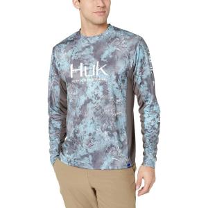 imageHUK Mens Icon X Camo Long Sleeve Performance Fishing ShirtSubphantis Glacier