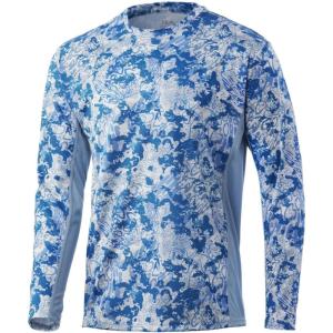 imageHUK Mens Icon X Camo Long Sleeve Performance Fishing ShirtTide Change  Exuma
