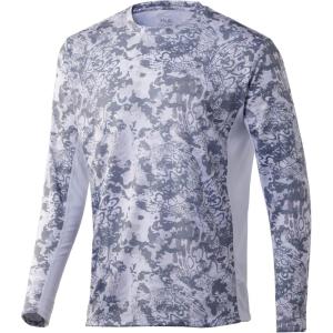imageHUK Mens Icon X Camo Long Sleeve Performance Fishing ShirtTide Change  Hogs Back