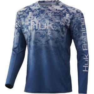 imageHUK Mens Icon X Camo Long Sleeve Performance Fishing ShirtTide Change Fade  Exuma