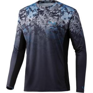 imageHUK Mens Icon X Camo Long Sleeve Performance Fishing ShirtTide Change Fade  Perigian