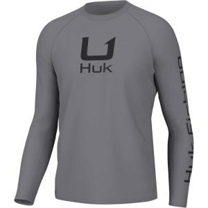imageHUK Mens Icon X Crew LongSleeve Performance Fishing ShirtNight Owl