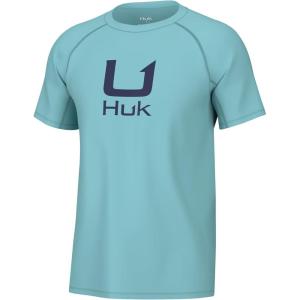 imageHUK Mens Icon X Crew ShortSleeve Performance Fishing ShirtMarine Blue