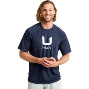 imageHUK Mens Icon X Crew ShortSleeve Performance Fishing ShirtNaval Academy