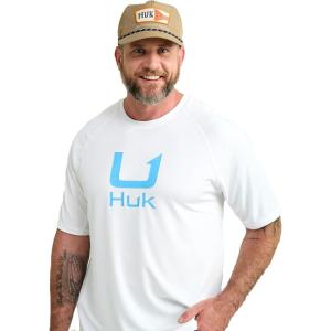 imageHUK Mens Icon X Crew ShortSleeve Performance Fishing ShirtWhite