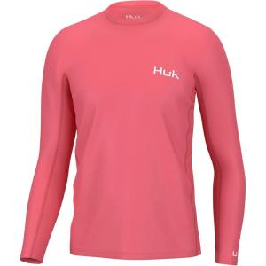 imageHUK Mens Icon X Long Sleeve Performance Fishing ShirtSunwashed Red
