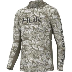 imageHUK Mens Icon X Pattern Hoodie Fishing Shirt with Sun ProtectionInside Reef  Overland