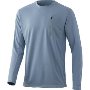imageHUK Mens Icon X Pocket Shirt  LongSleeve Performance ShirtBlue Fog