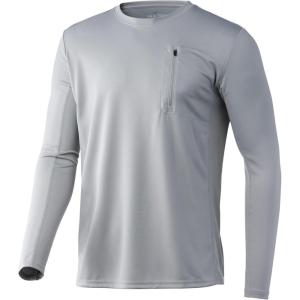 imageHUK Mens Icon X Pocket Shirt  LongSleeve Performance ShirtOvercast Grey