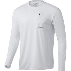 imageHUK Mens Icon X Pocket Shirt  LongSleeve Performance ShirtWhite