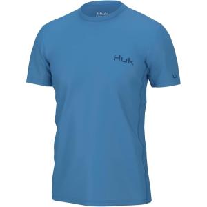 imageHUK Mens Icon X Short Sleeve Fishing Shirt with Sun ProtectionAzure Blue
