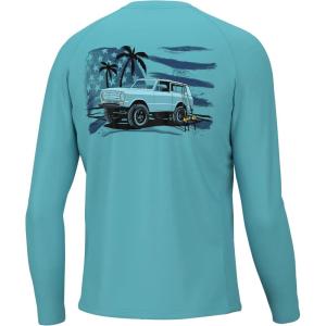 imageHUK Mens Kc Pursuit Long Sleeve Sun Protecting Fishing ShirtKc Palm Truckin  Ipanema