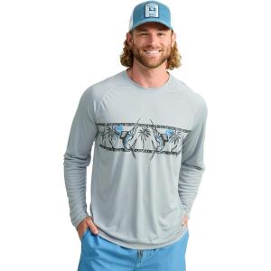 imageHUK Mens Kc Scott Patterned Pursuit Hoodie Hooded Fishing ShirtHarbor Mist