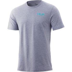 imageHUK Mens Kc Scott Short Sleeve Tee  Performance Fishing TShirtMarlin  Sharkskin Heather