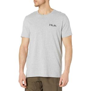 imageHUK Mens Kc Scott Short Sleeve Tee  Performance Fishing TShirtPassing Front  Sharkskin Heather