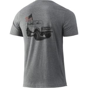 imageHUK Mens Kc Scott Short Sleeve Tee  Performance Fishing TShirtSalty Rims  Iron Heather