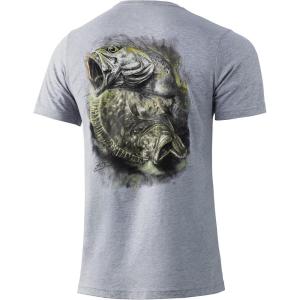 imageHUK Mens Kc Scott Short Sleeve Tee  Performance Fishing TShirtTrout  Sharkskin Heather