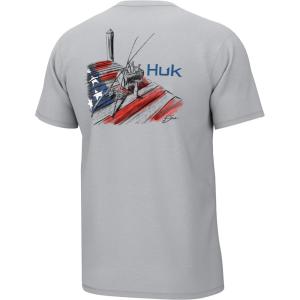 imageHUK Mens Kc Scott Short Sleeve Tee Performance Fishing TShirtBrew Dock  Harbor Mist