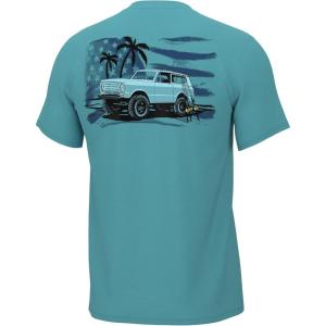 imageHUK Mens Kc Scott Short Sleeve Tee Performance Fishing TShirtKc Palm Truckin Tee  Ipanema