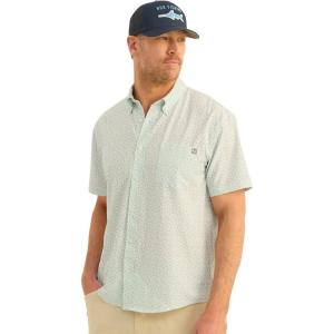 imageHUK Mens Kona Pattern Short Sleeve Fishing Button Down ShirtSummer Green