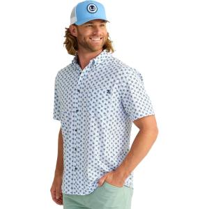 imageHUK Mens Kona Pattern Short Sleeve Fishing Button Down ShirtWhite 20