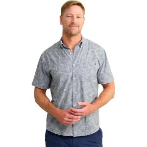 imageHUK Mens Kona Short Sleeve Fishing Button Down ShirtKc Fish Chaos  Night Owl