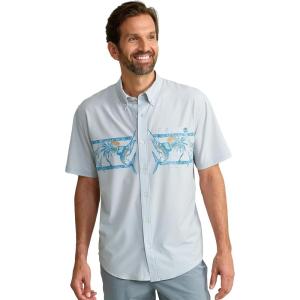 imageHUK Mens Kona Short Sleeve Fishing Button Down ShirtKona Graphic  Harbor Mist