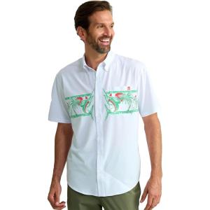 imageHUK Mens Kona Short Sleeve Fishing Button Down ShirtKona Graphic  White
