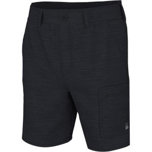 imageHUK Mens Next Level Pattern 7quot QuickDrying Fishing ShortsSlub  Black