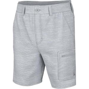 imageHUK Mens Next Level Pattern 7quot QuickDrying Fishing ShortsSlub  Harbor Mist