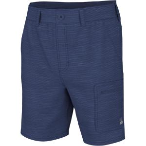 imageHUK Mens Next Level Pattern 7quot QuickDrying Fishing ShortsSlub  Naval Academy