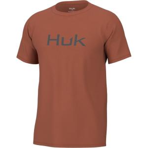 imageHUK Mens Performance Fishing Logo Tee Short Sleeve QuickDryBaked Clay